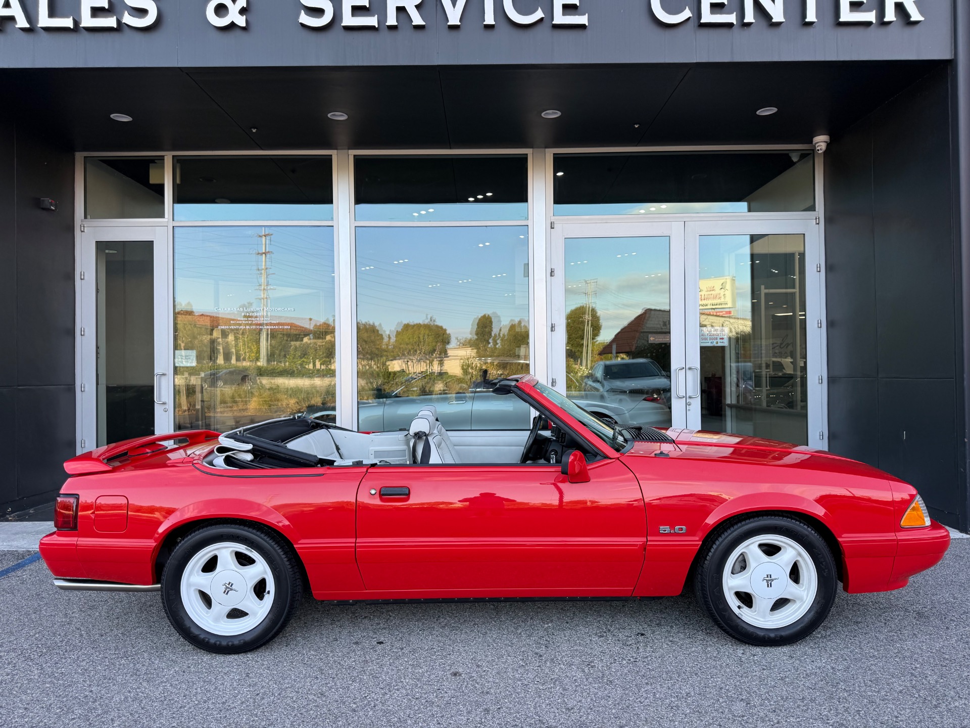 Bright Red 1992 Ford Mustang LX 5.0 Convertible RWD Convertible Rear-Wheel Drive 5-Speed Manual